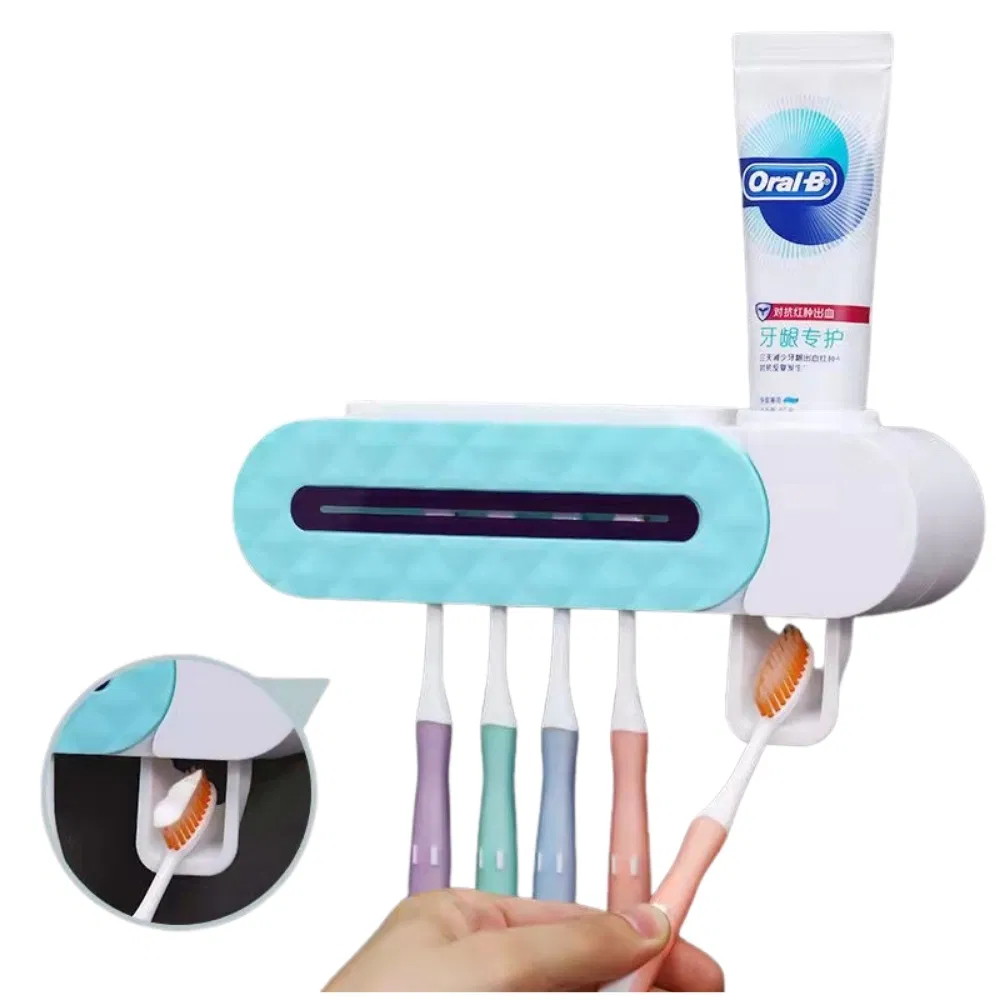 Wall Mount UV Toothpaste Dispenser and Toothbrush Holder Ez28878
