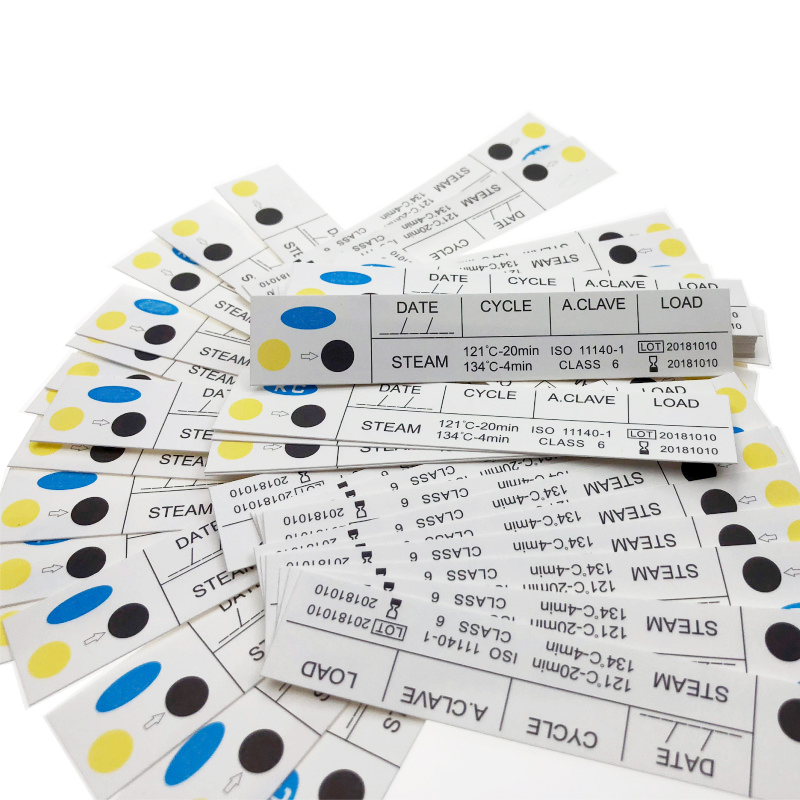 Sterilization Disposable Indicator Strip/Card for Dental Clinic Autoclave Indicator Label Card for Steam 110, 120, 134 Degree