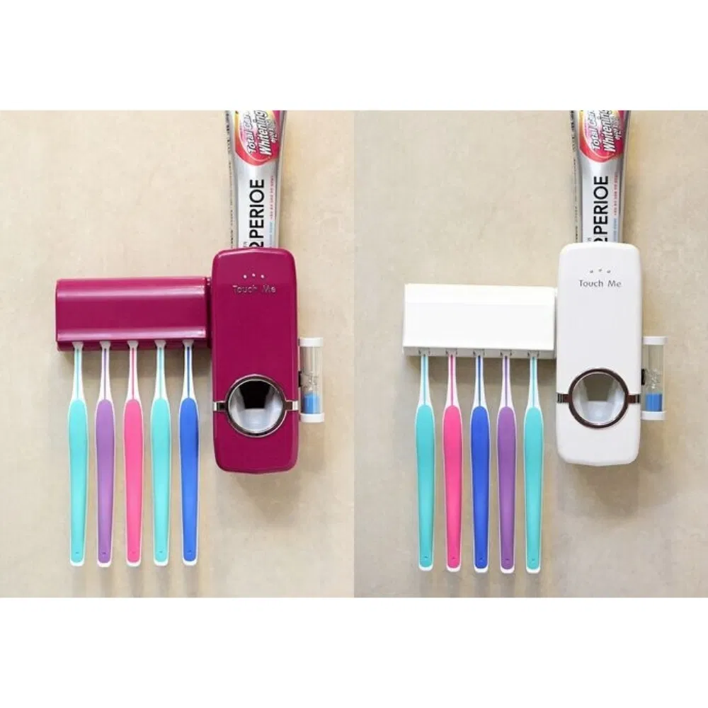 Wall Mount UV Toothpaste Dispenser and Toothbrush Holder Ez28878