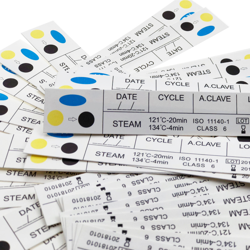 Medical Supply Color Change Indication Non-Toxic Water-Based Ink Disposable Indicator Cards Class 4 Steam Indicator Cards for Hospital