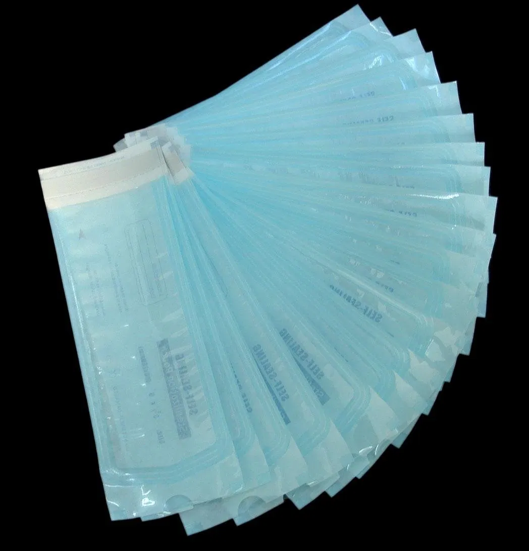 Blue Color Disposable 90mm*260mm Self Sealing Sterilization Pouch
