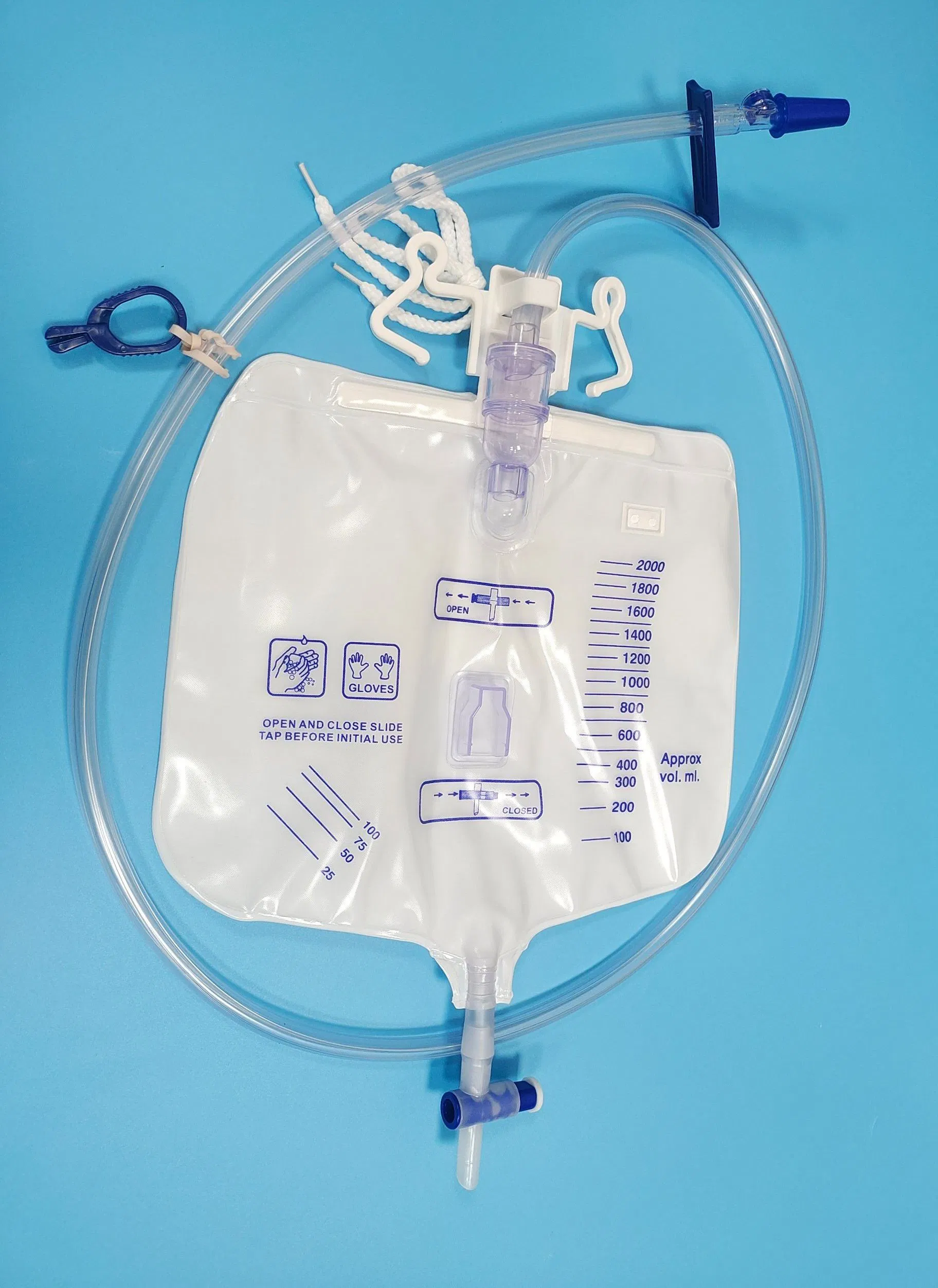 Disposable Urine Drainage Collection Bag with Needle Free Sampling Port