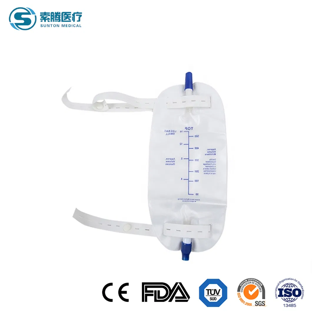 Adult Cross Valve Medical Disposable Sterile Drainage Urine Urinary Collector Leg Bags 600ml 800ml 500ml 750ml Collection