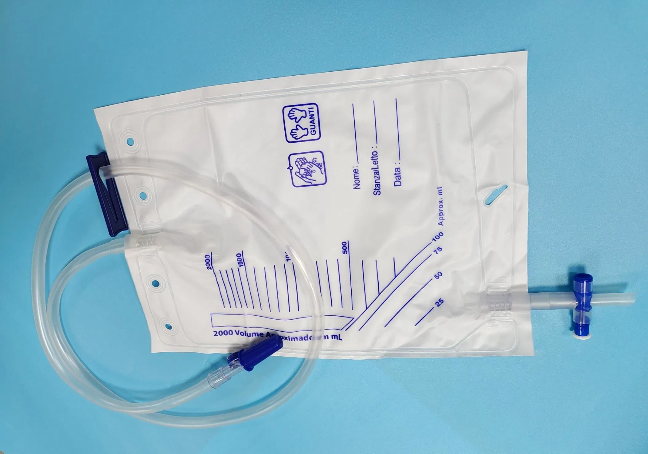2000ml Medical Urine Bag with Push-Pull Valve