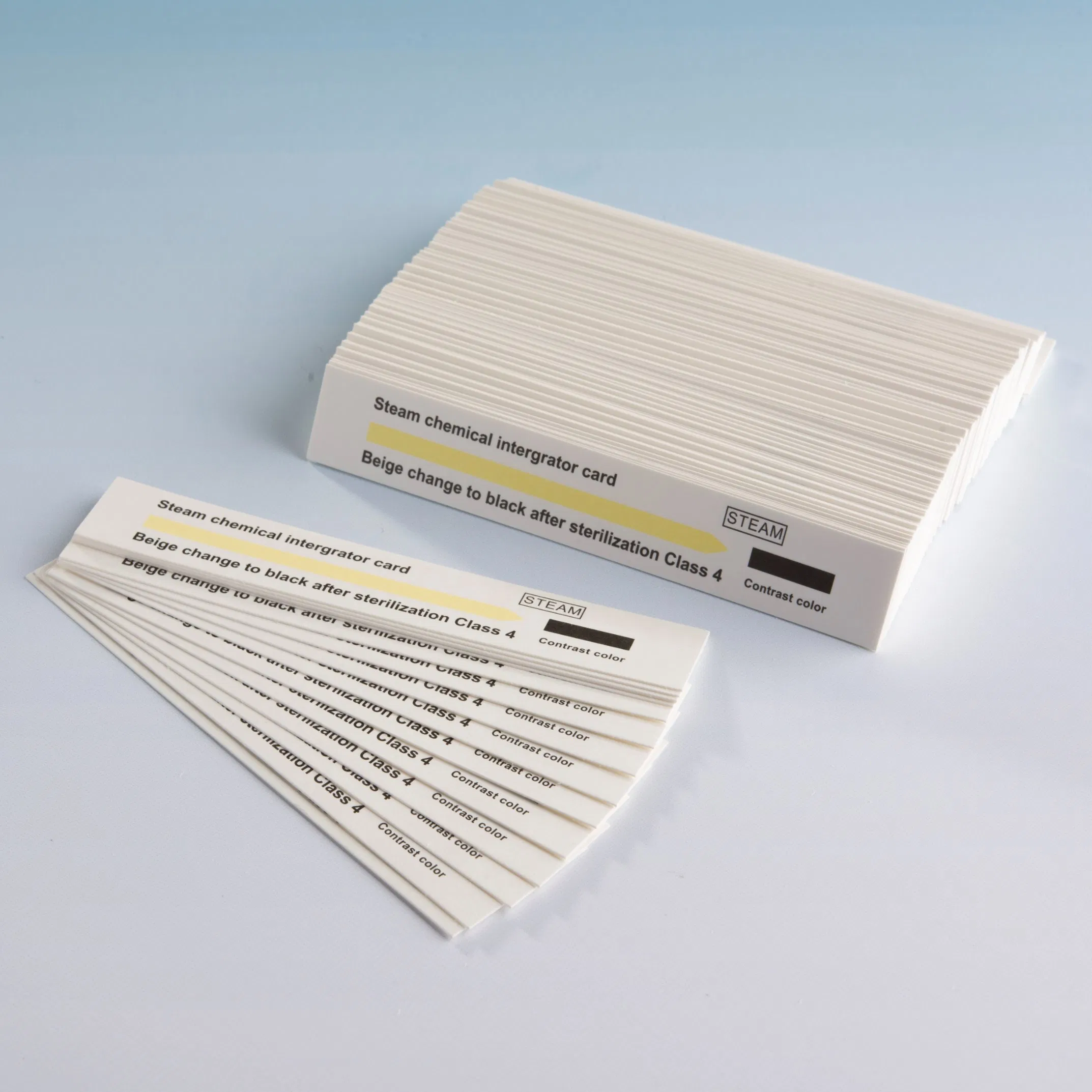 Medical Supply Color Change Indication Non-Toxic Water-Based Ink Disposable Indicator Cards Class 4 Steam Indicator Cards for Hospital