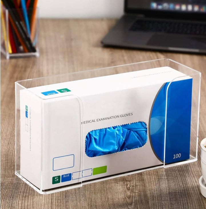 Clear Acrylic Glove Box Holder Dispenser for Medical Latex Rubber Disposable Tissue Boxes (YQD9-2)