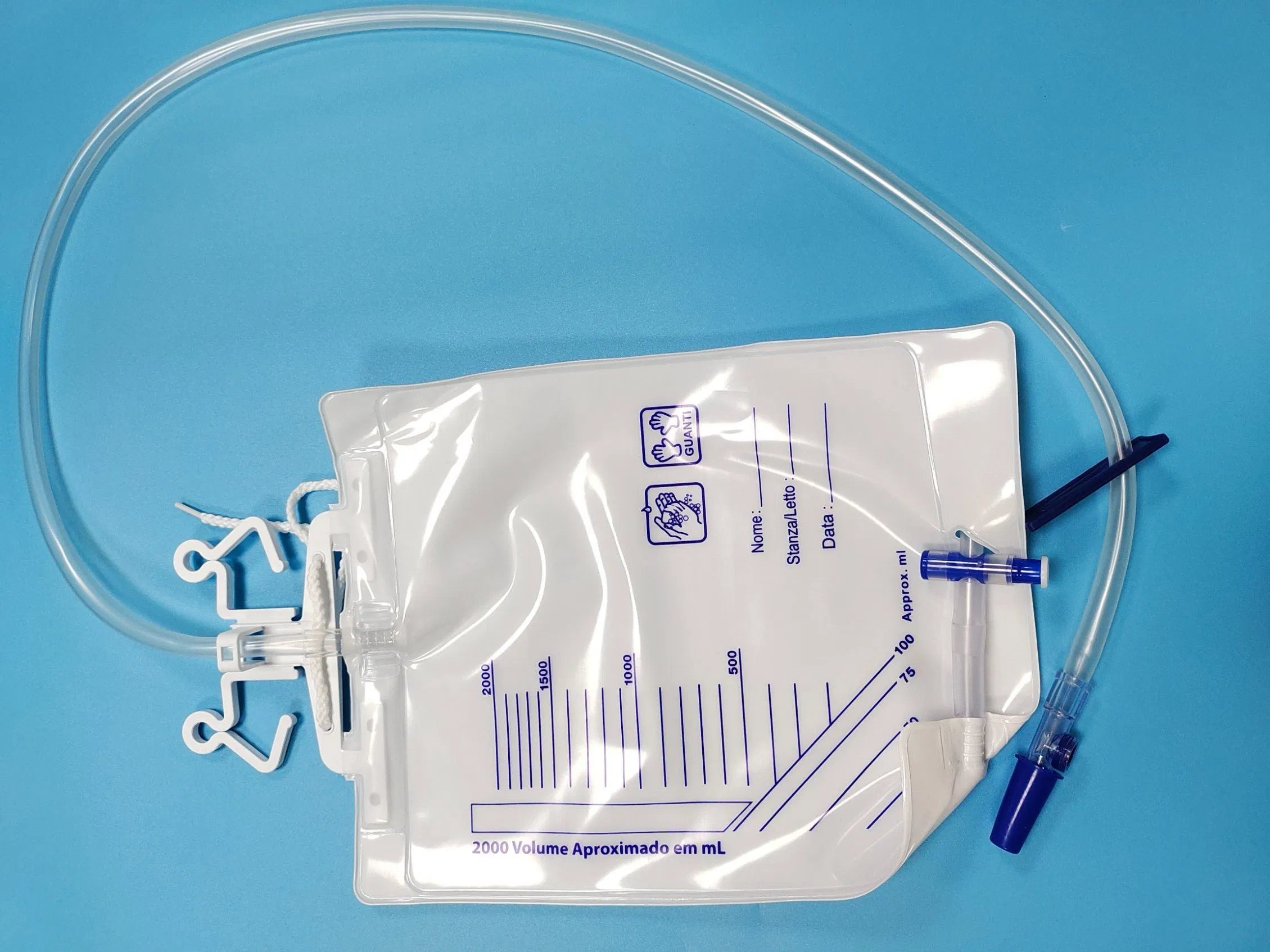 2000ml Medical Urine Bag with Push-Pull Valve