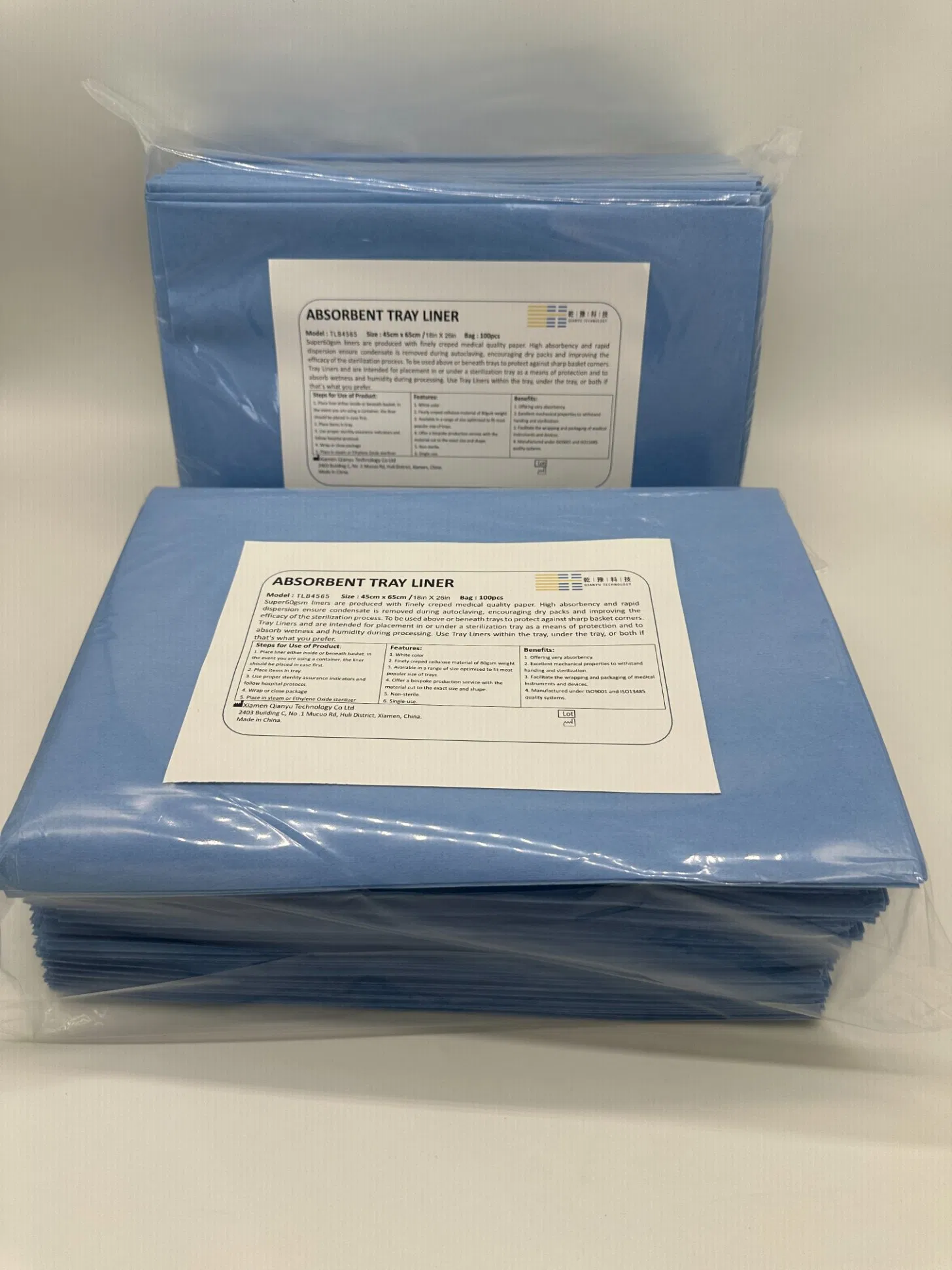 Blue Absorbent Tray-Liners Cutomized Sizes