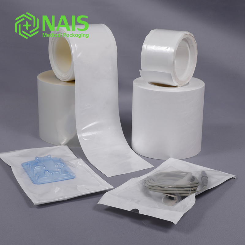 Medical Packaging Autoclave Tyvek Paper Steam Heat-Sealing Sterilization Flat Pouch Reel Roll
