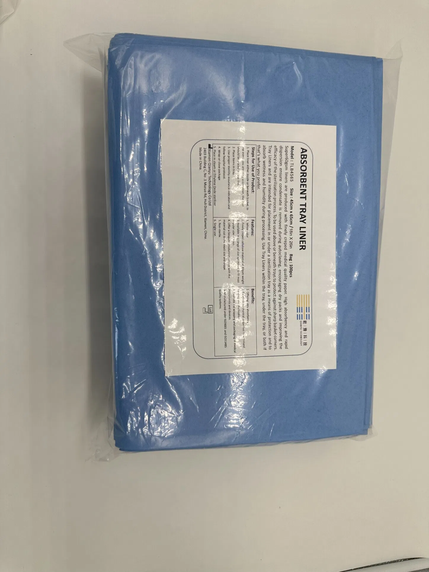 Blue Absorbent Tray-Liners Cutomized Sizes