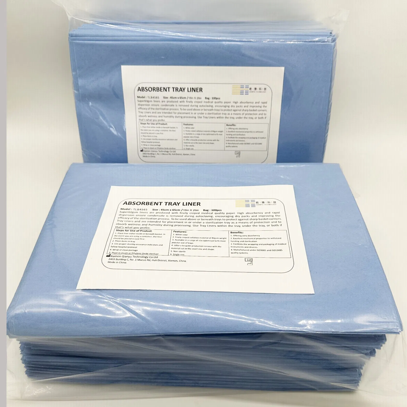Absorbent Blue Nonwoven Tray Liners Disposable