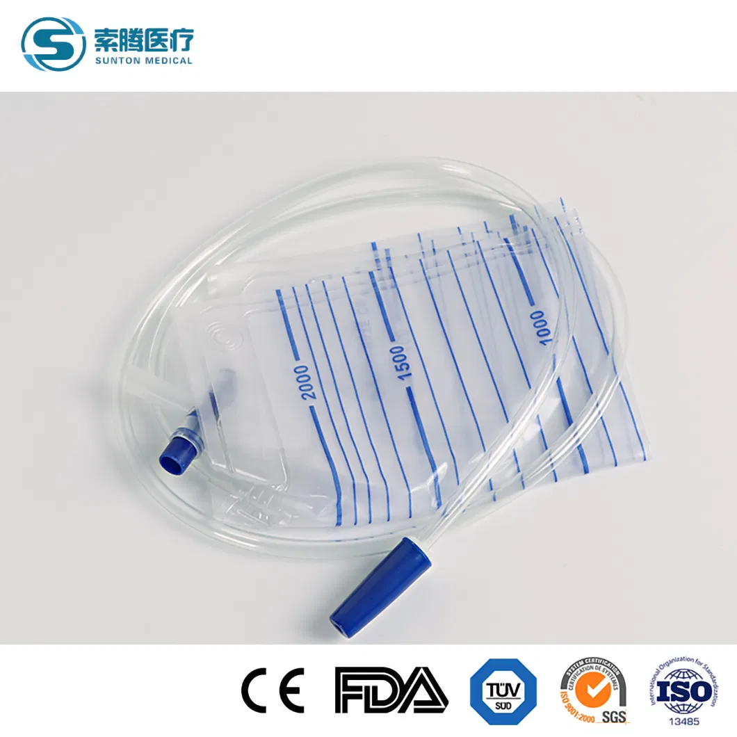 Manufacturing High Standard Ostomy Medical Drainage Bag 2000ml Adult Portable Urine Collection Bag with Catheter