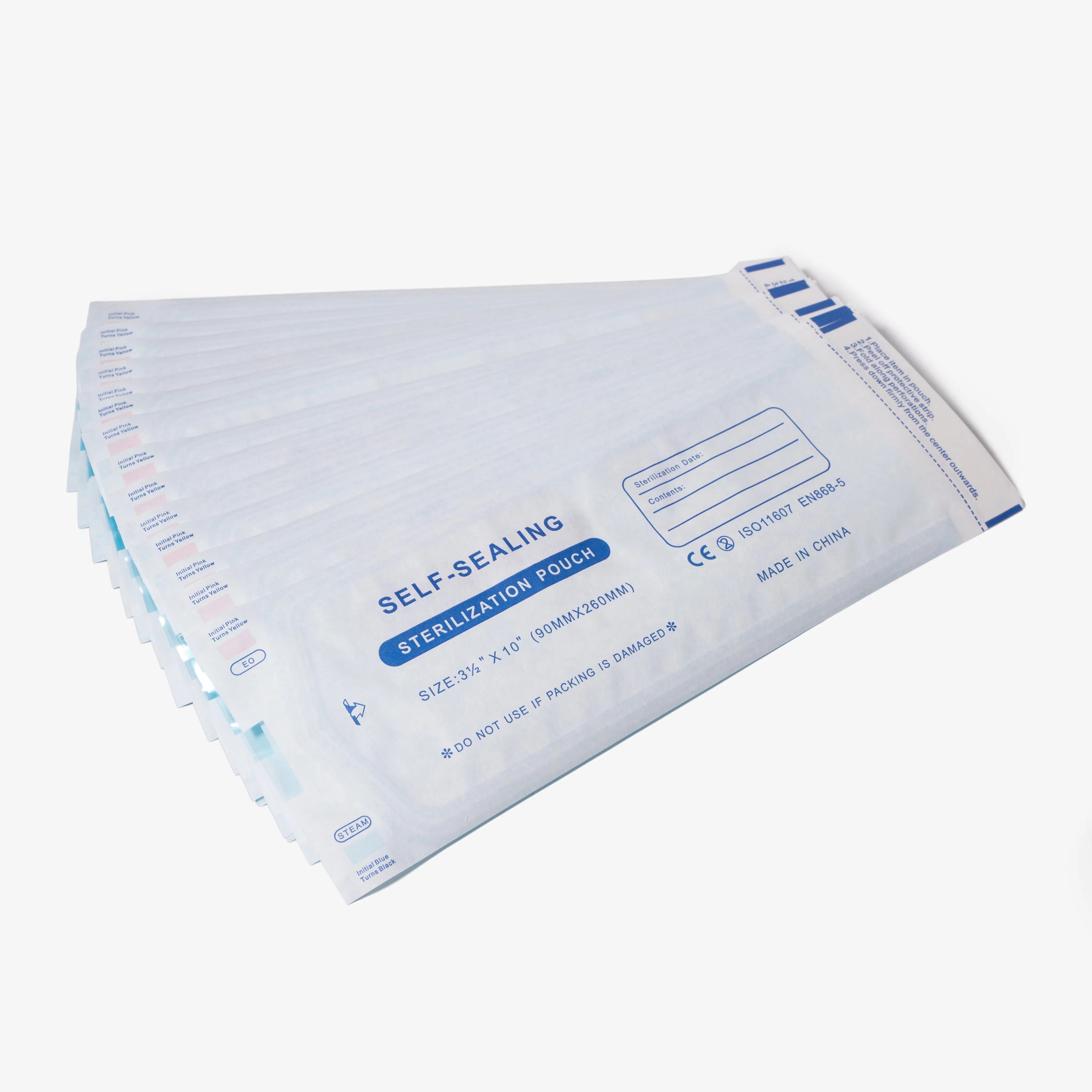 Sterilization Packaging Pouch Disposable Medical Self Sealing St Eo Sterilization Pouch Steam Sterilization Pouch for Dental Hospital Use and Salon