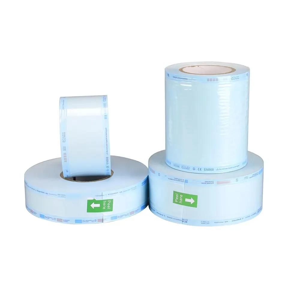 Autoclave Sterilization Rolls Eto Steam Plasma Heat-Sealing Flat Medical Sterilization Pouch Roll Reel