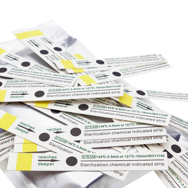 Medical Supply Color Change Indication Non-Toxic Water-Based Ink Disposable Indicator Cards Class 4 Steam Indicator Cards for Hospital