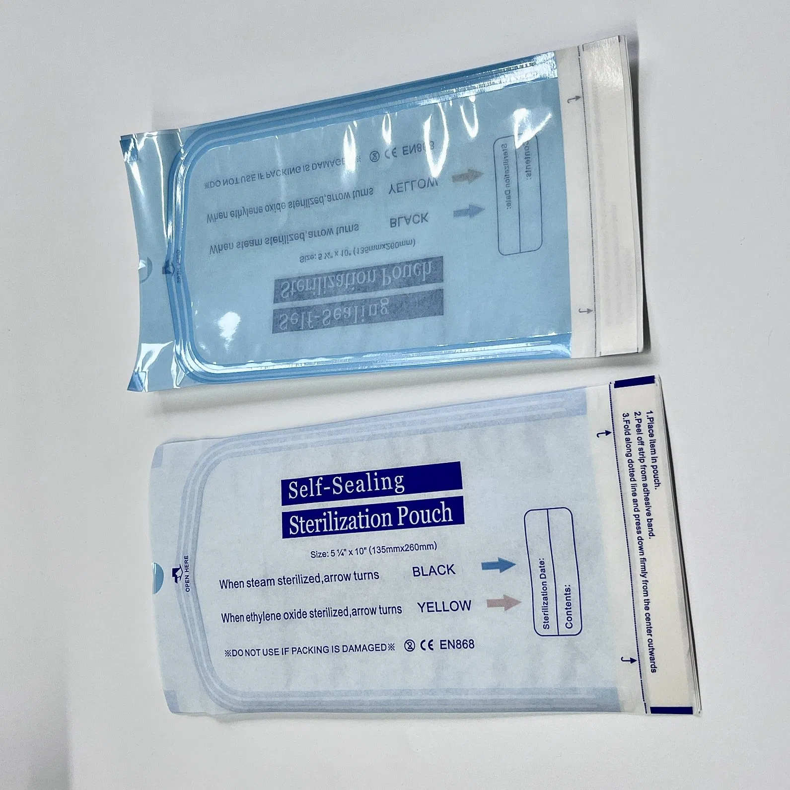 135mmx260mm Medical Dental Heat Seal Sterile Self Sealing Sterilizing Pouch