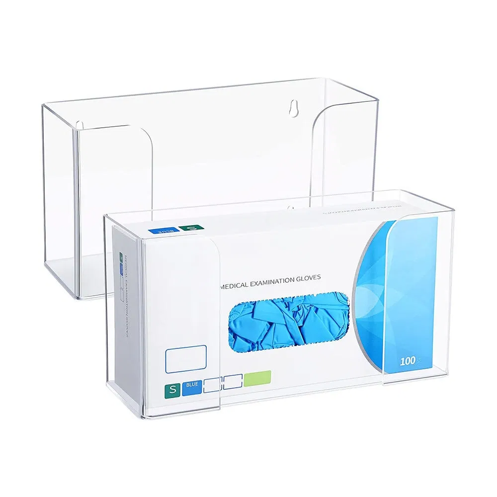 High Quality Clear Acrylic Glove Box Holder Wall Mounted Mask Dispenser Organizer for Gloves (YQD9-2)