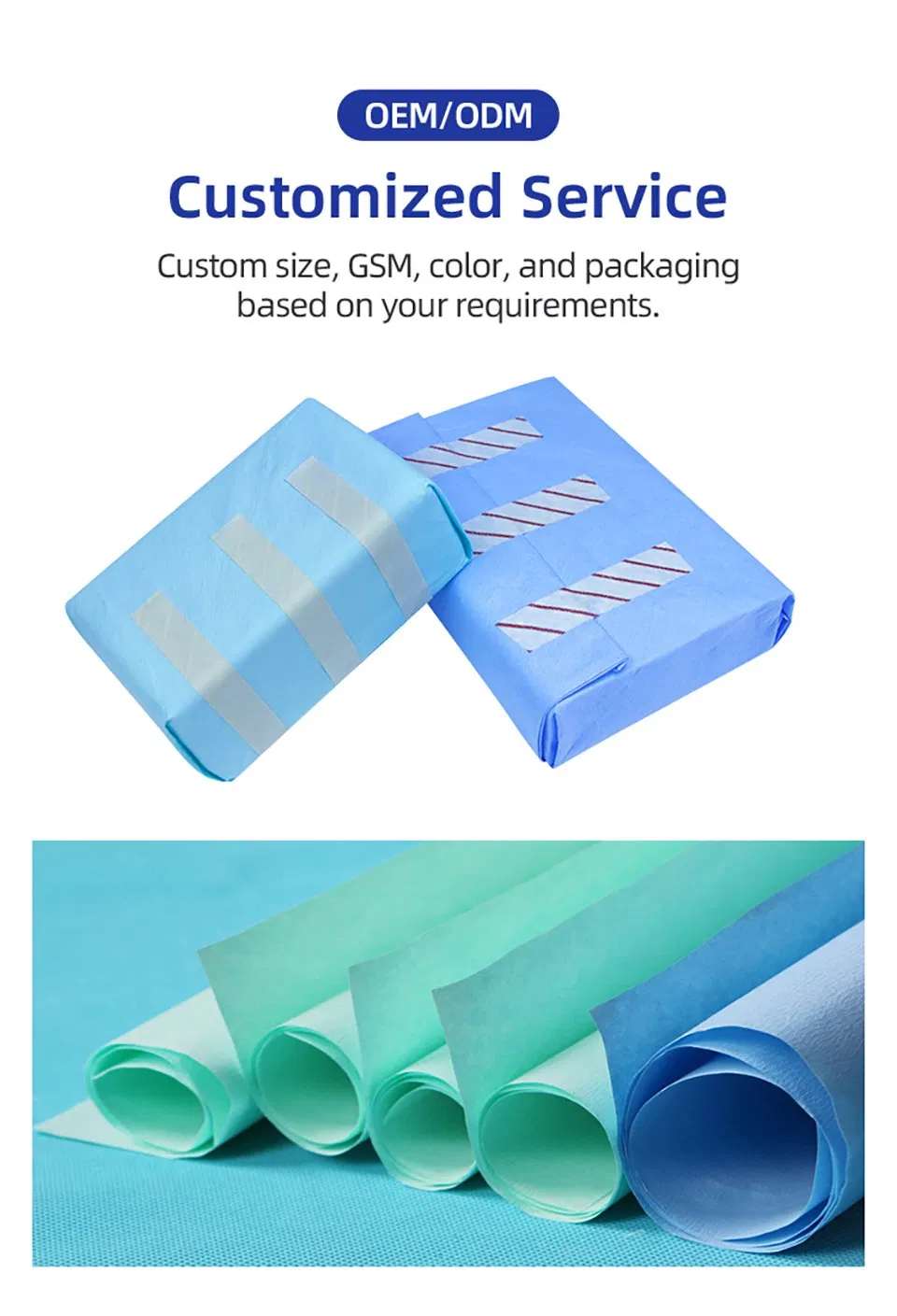 Medical Grade Sterilization Wrap Crepe Paper Autoclave CSR