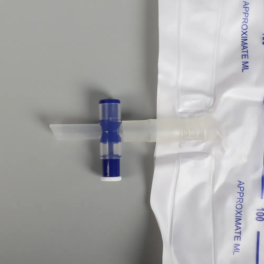90cm Length Tube 2000ml Medical Grade PVC Adult T Outlet Bed/Urine Collector Bag