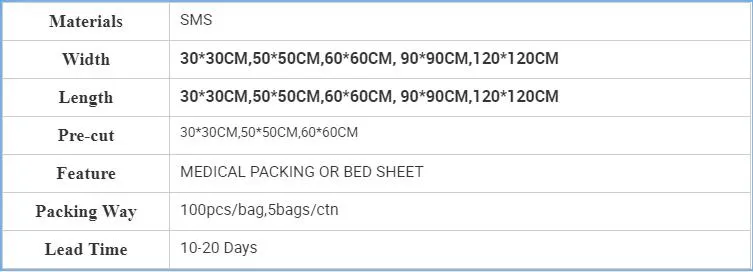 Medical Non Woven Fabric Sterilization Wrapping Sheet