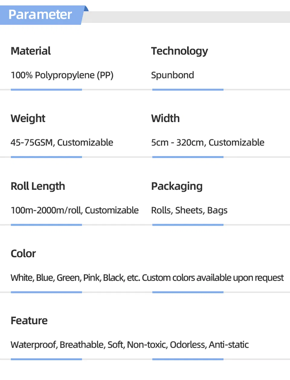 Non-Woven Wrapping Material