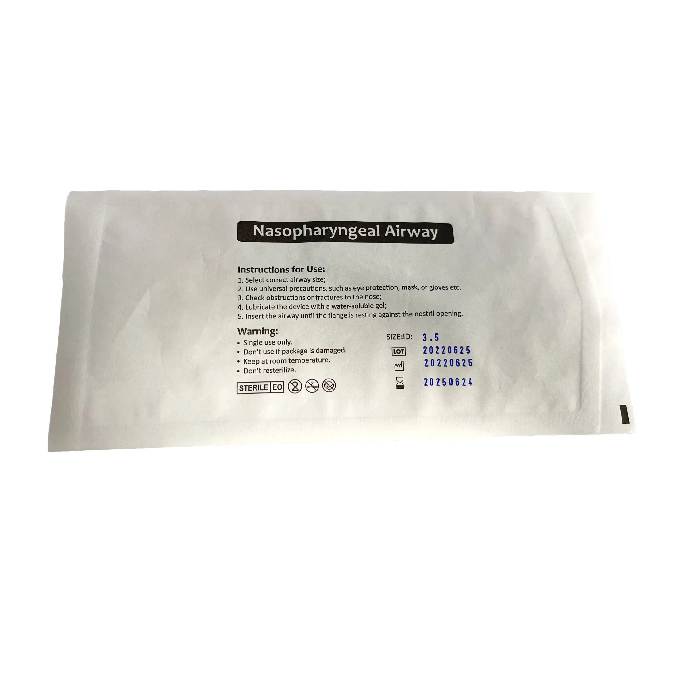 Independent Packaging Emergency Intubation Accessories Disposable Using Nasopharyngeal Nasal Airway