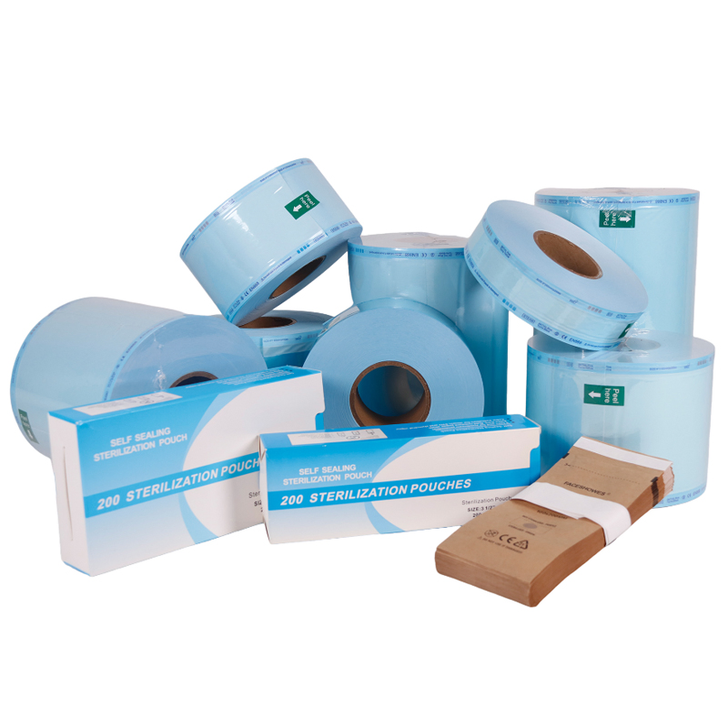 Eo Steam Sterilization Reel Pouch Bag Gusseted Sterilization Pouches Roll Wholesales