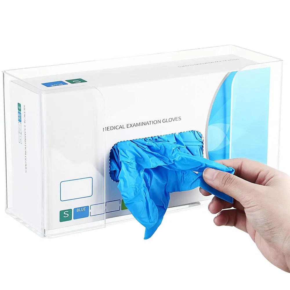 High Quality Clear Acrylic Glove Box Holder Wall Mounted Mask Dispenser Organizer for Gloves (YQD9-2)