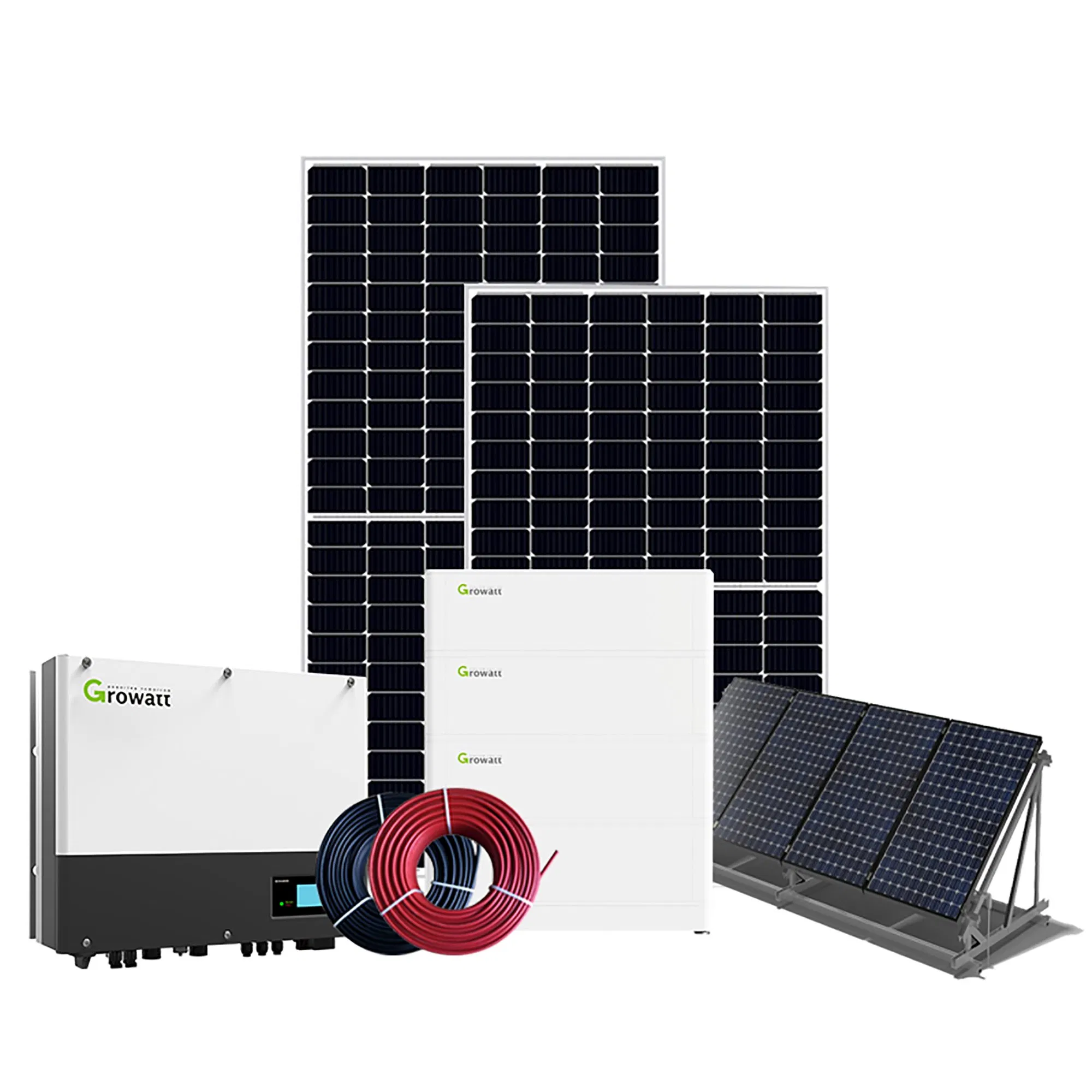 2kw 3kw 5kw Solar Power System Support Lithium Battery or Battery Less Hybrid Solar Panel System Remote Control for Home System