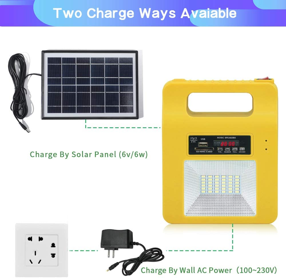 Green Energy Solar Energy Portable LED Lighting Radio System with Remote Control