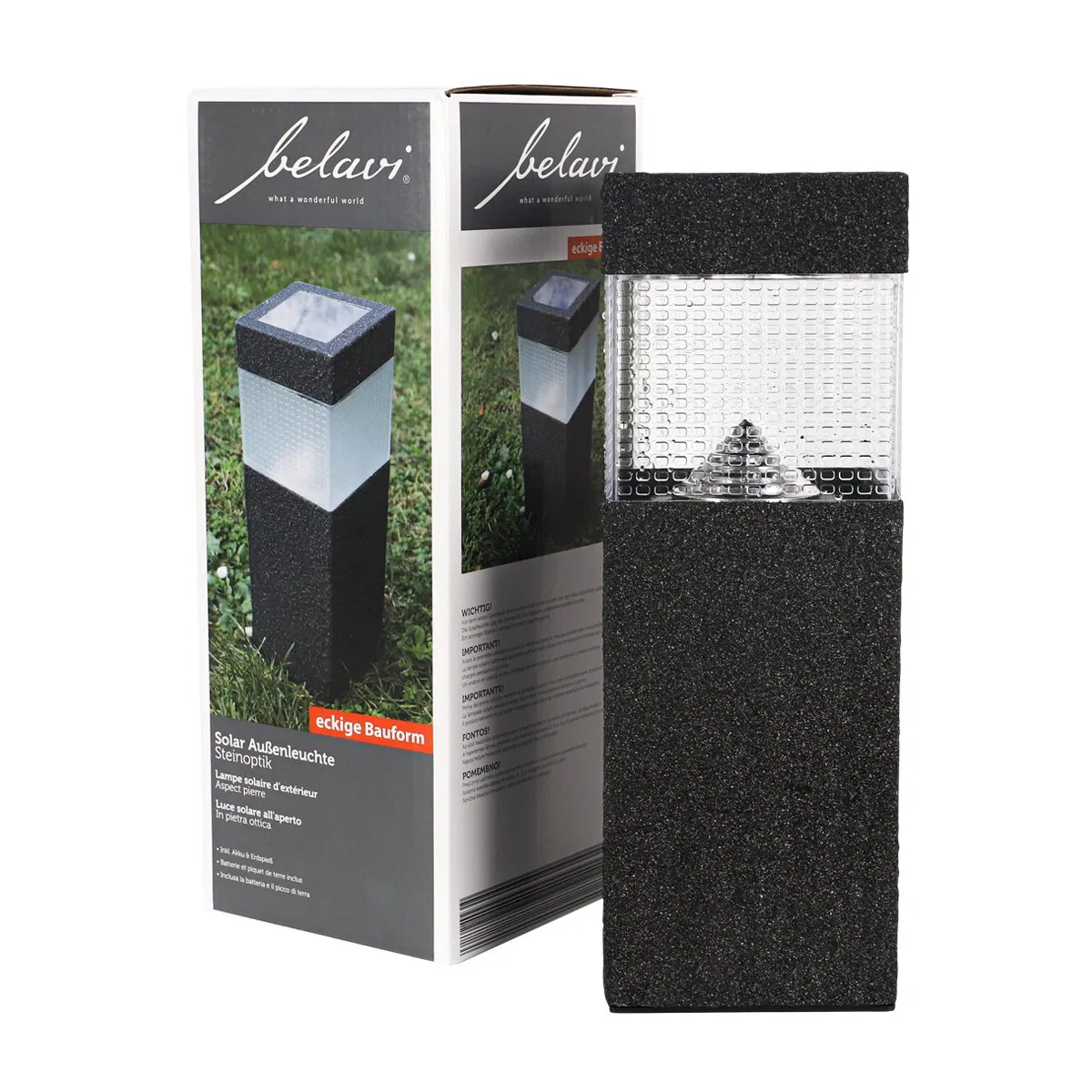 Outdoor Stone Solar Light Decoration Garden Motion Sensor LED Lighting