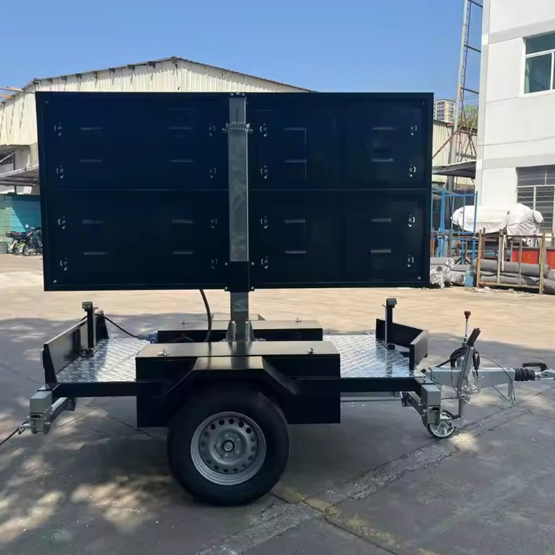 Hw4 Mobile Trailer LED Screen Mobile Lwith Solar Panel LED Advertising Billboard