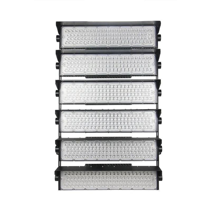 LED Flood Lighting Meanwell Driver Black Facade Football 1500W Modular LED High Mast Light Stadium 1500 Watt LED Flood Light