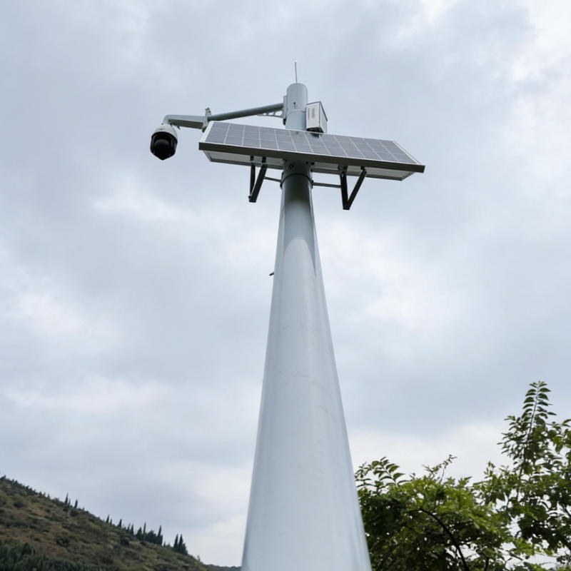 Power Tower Monitoring DC 12V CCTV Solar Powered Kit Surveillance Camera Tower Built in Lihium Battery Solar Power System