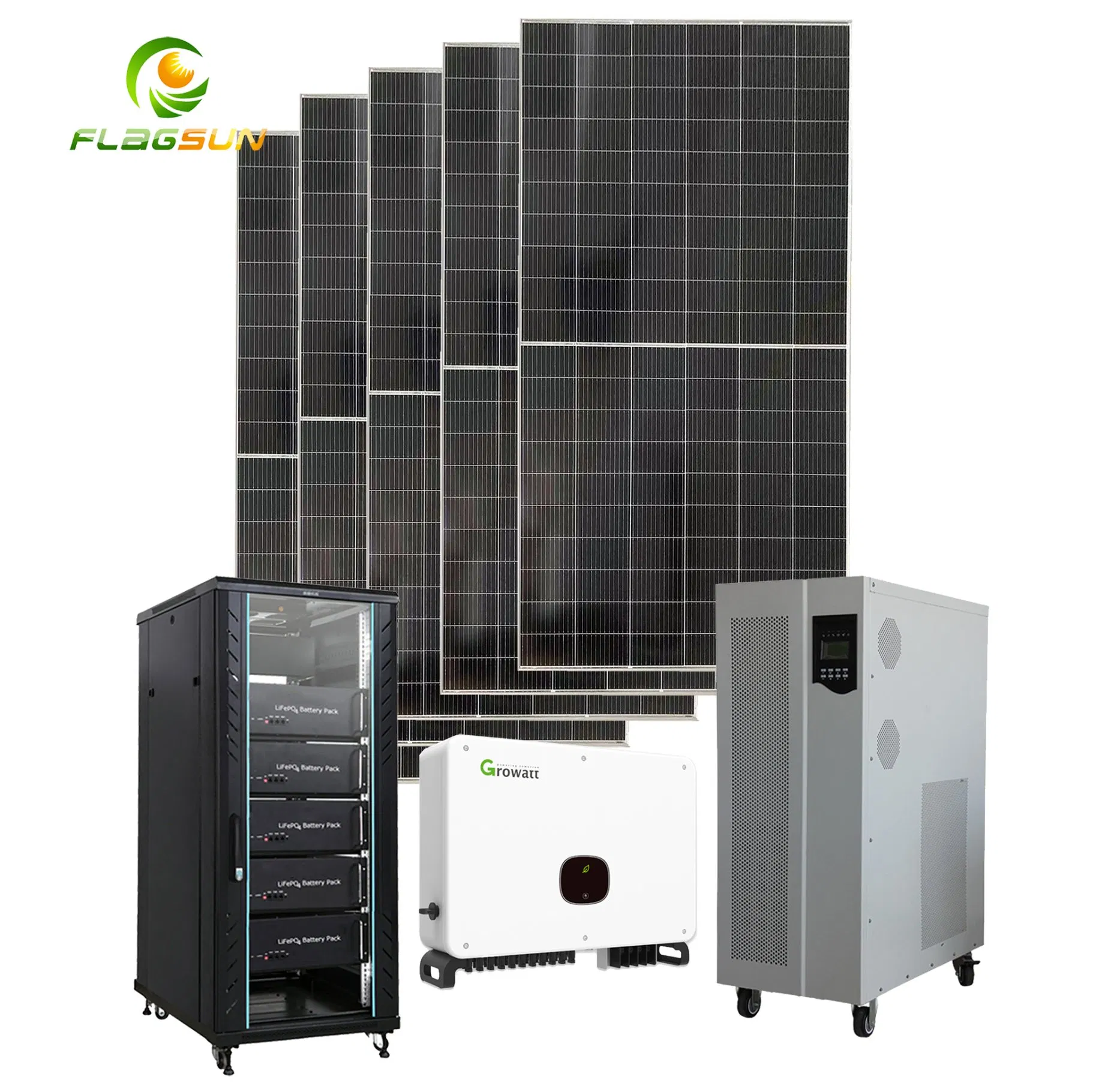 2kw 3kw 5kw Solar Power System Support Lithium Battery or Battery Less Hybrid Solar Panel System Remote Control for Home System