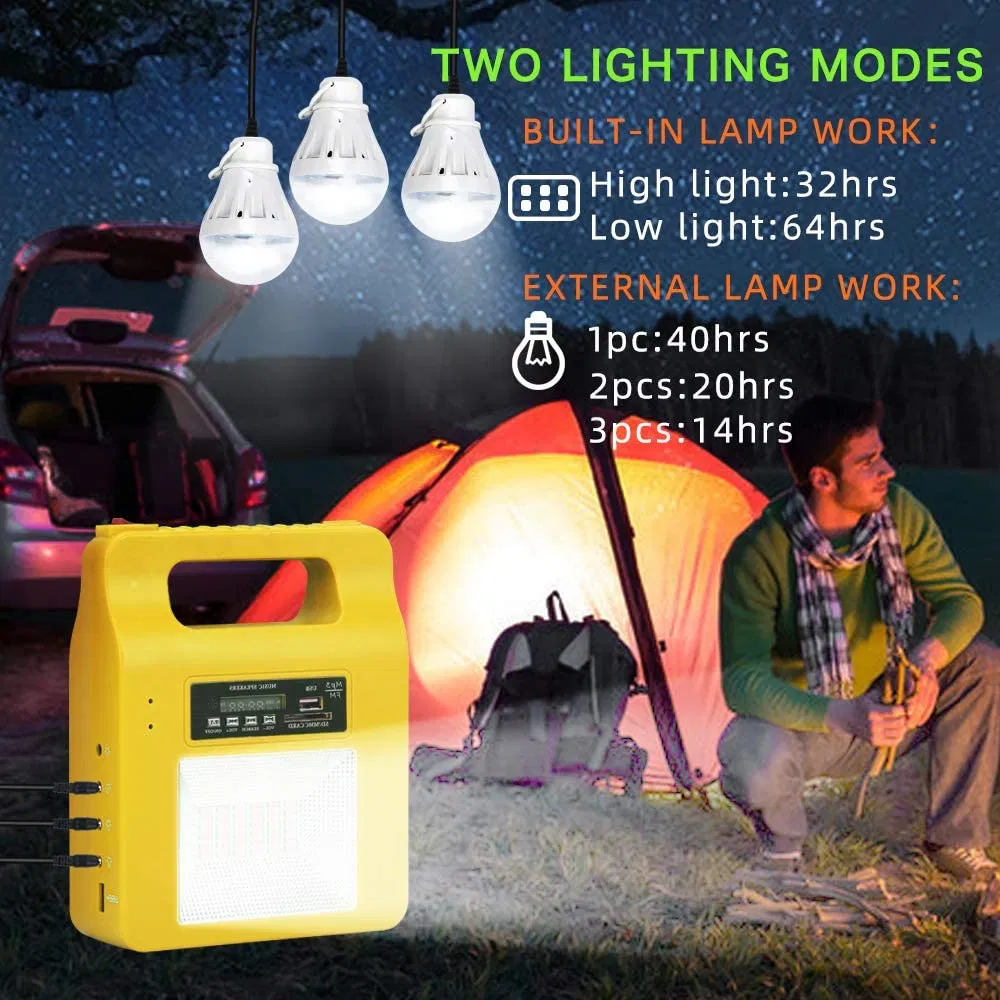 Green Energy Solar Energy Portable LED Lighting Radio System with Remote Control