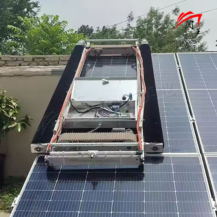 Automatic Solar Panel Cleaning Rotating Brush with Remote Control System