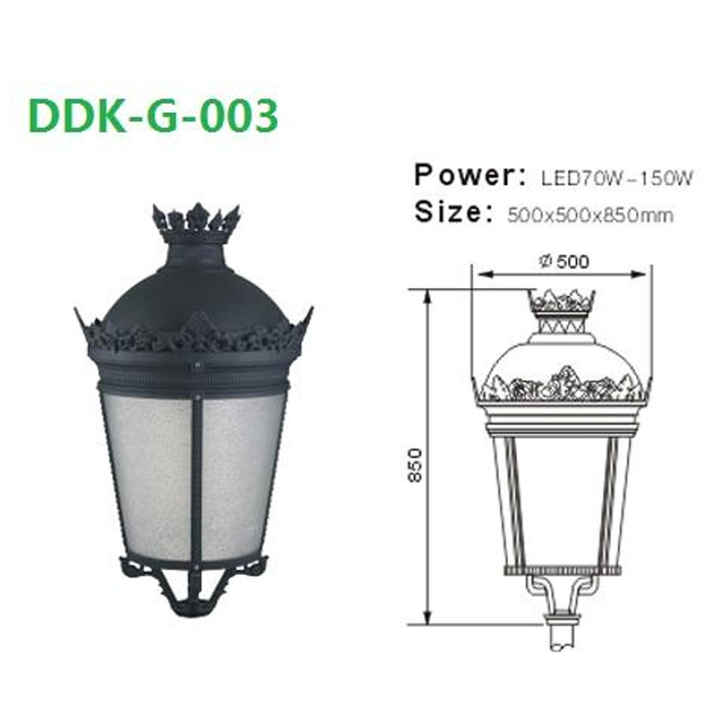 Factory Direct Sale AC Power Supply Aluminum Alloy Body LED Lamp Garden Light Post Top