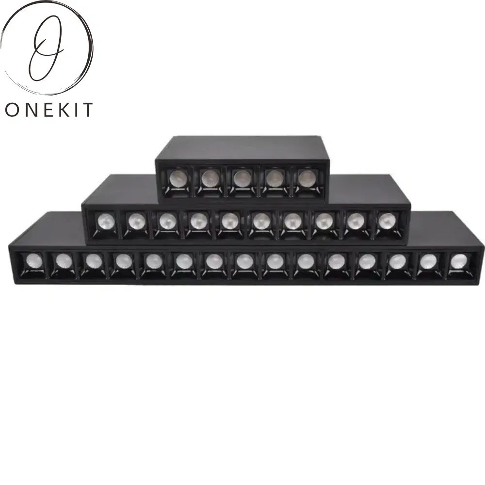 Suspended 2FT 4FT 5FT 8FT Dimming Aluminum Pendant 40W 80W 120W LED Grille Linear Lighting