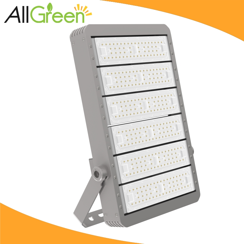 Square LED Floodlight for Stadiums with 80 CRI, Modular Design, Die-Cast Aluminum Housing, Ready Stock Available for Immediate Shipment