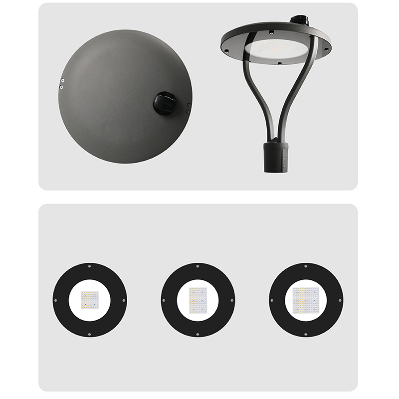 LED Outdoor Commercial Area Lighting Aluminum Park Lantern LED Urban Post Top Lamp Modern Round Waterproof IP66 LED Parking Lot Light