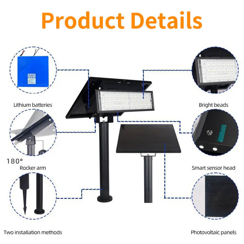 Bbler Company Signage Billboards Lighting Dusk to Dawn LED Solar Spotlight Outdoor Yard Lawn Wall Garden Lights