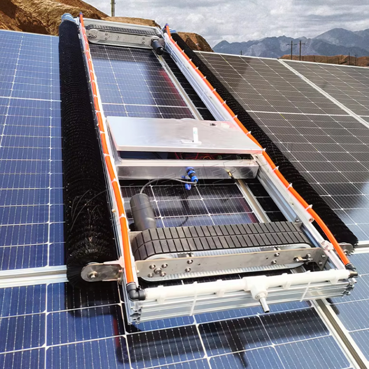 Automatic Solar Panel Cleaning Rotating Brush with Remote Control System