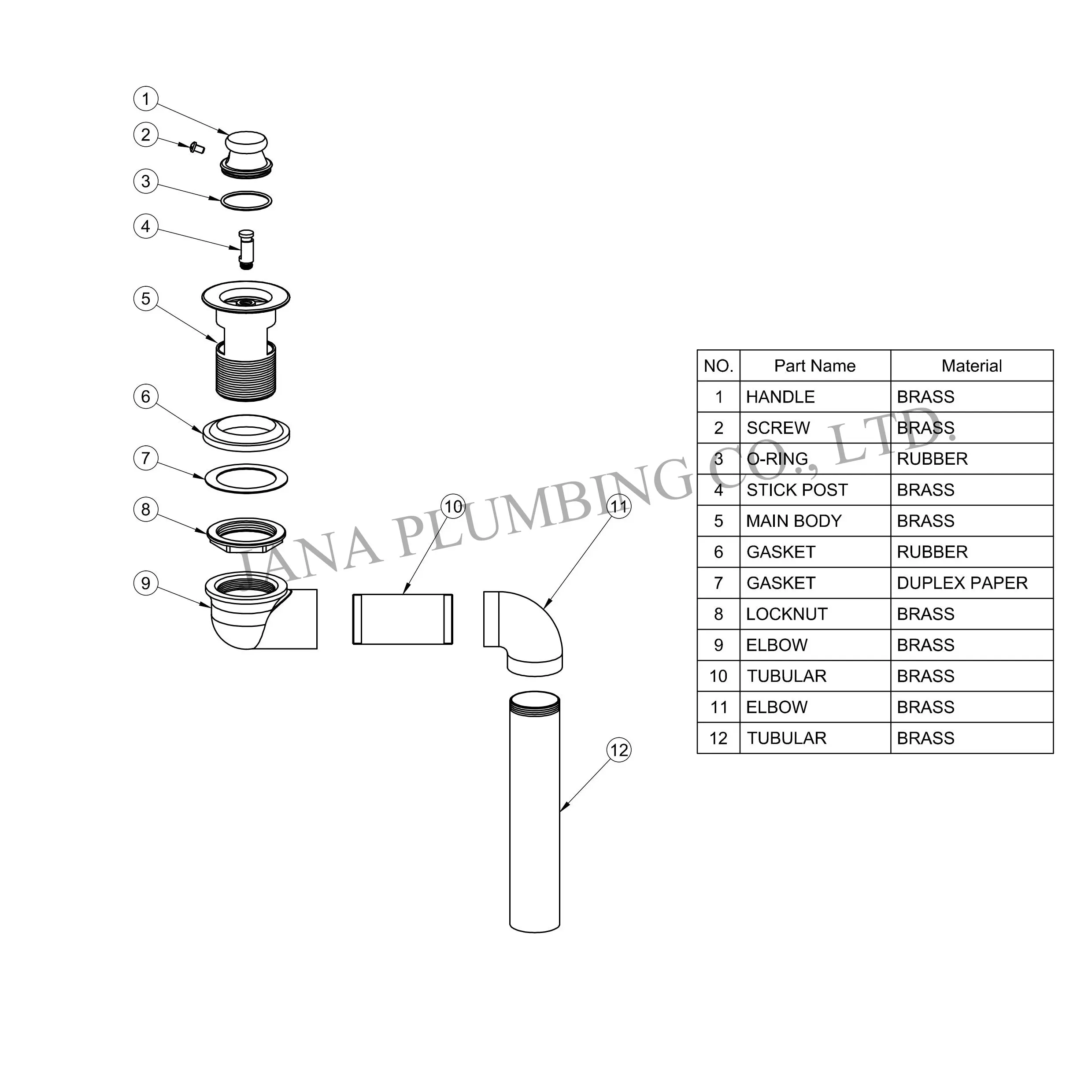 China Lift & Turn Drain Assembly JN-5002 Manufacturer, Factory