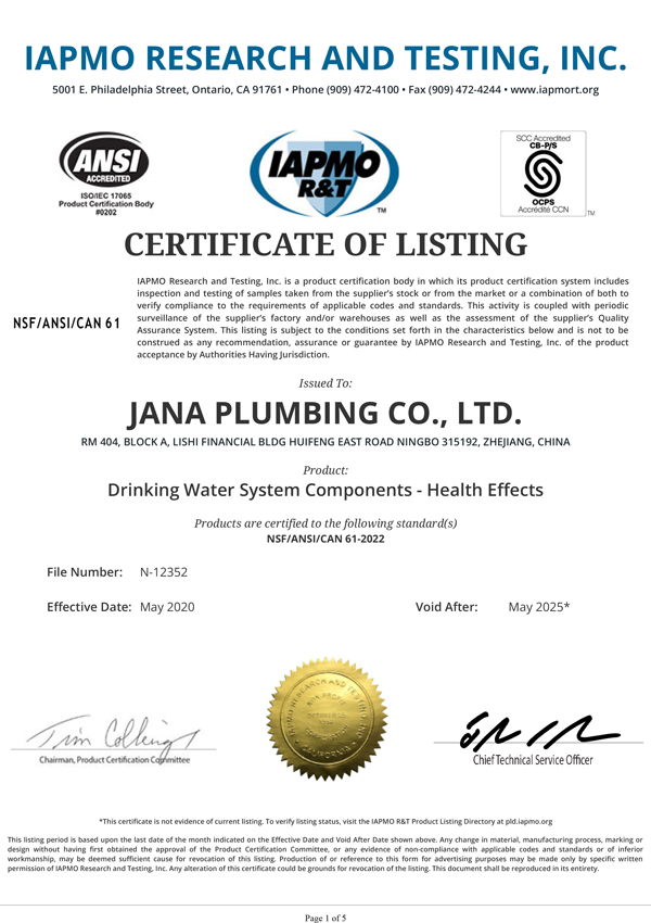 Certificate no. N-12352 issued May 3, 2023