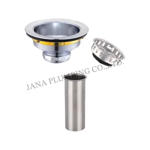 Wholesale Heavy Duty Brass Sink Strainer with tailpiece JN-1001-2-T