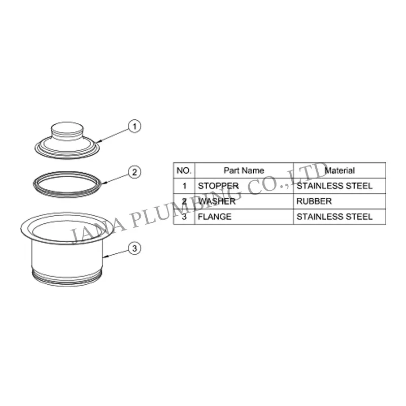 Wholesale Deep Style Disposer Flange & Stopper Set JN-1303 Manufacturer, Supplier