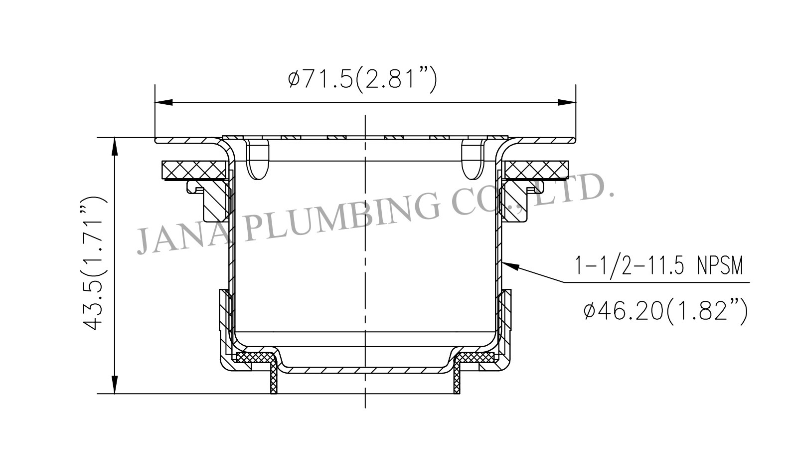 JN-1202 Flat Top Bar Sink Strainer