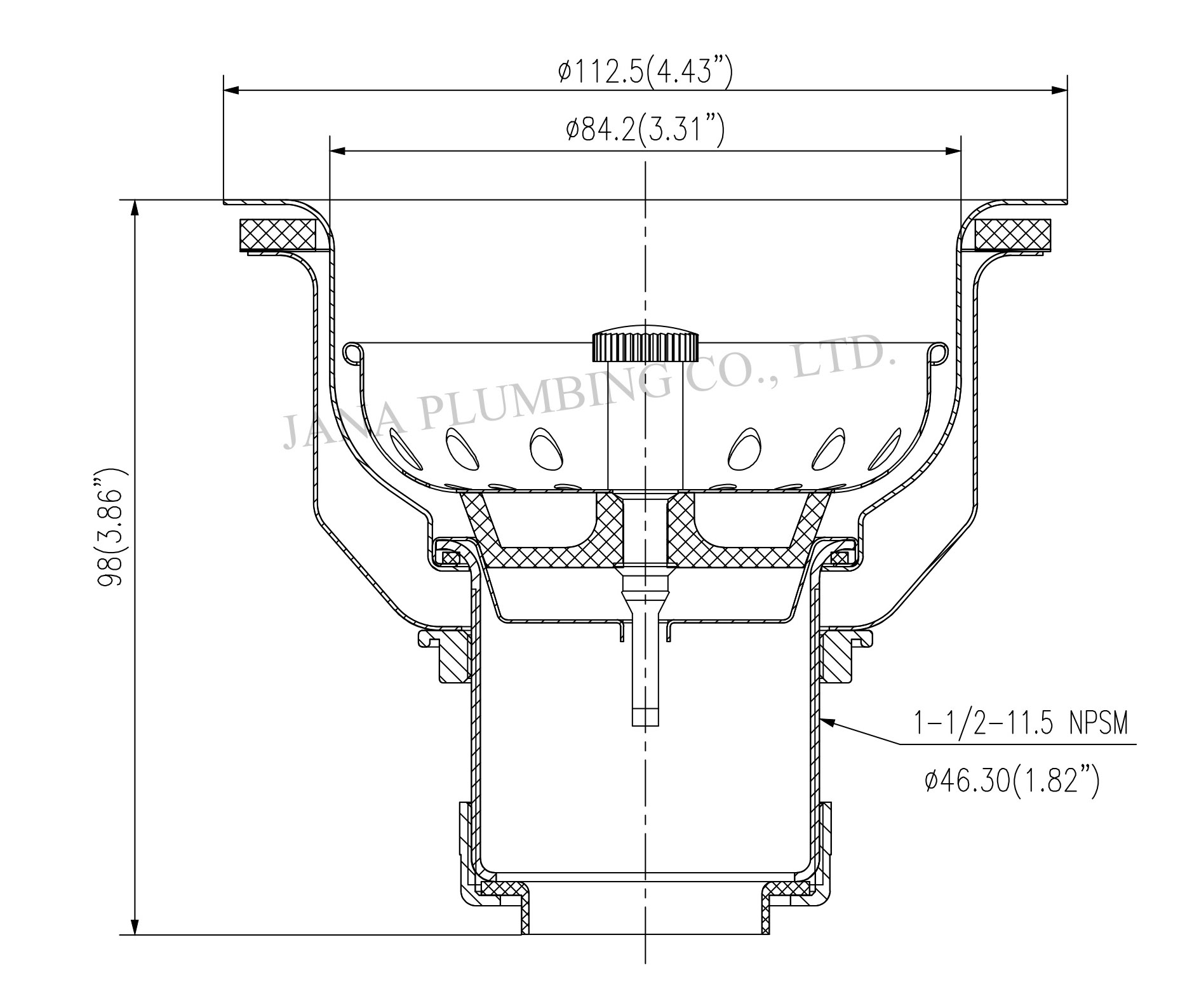 JN-1014 Deep Cup Strainer Stick Post Basket