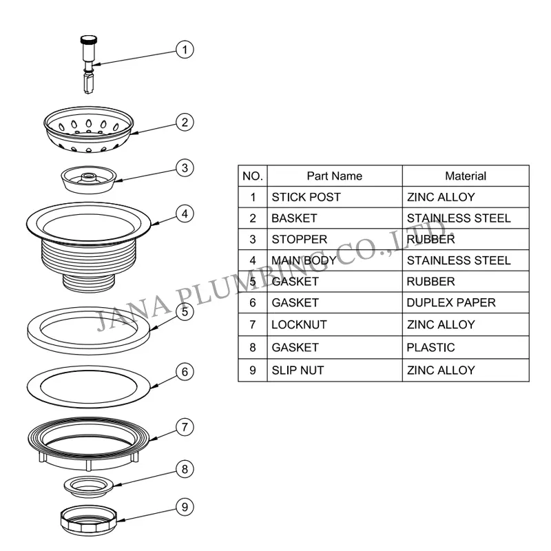 Wholesale Sink Strainer JN-1009 Manufacturer, Factories